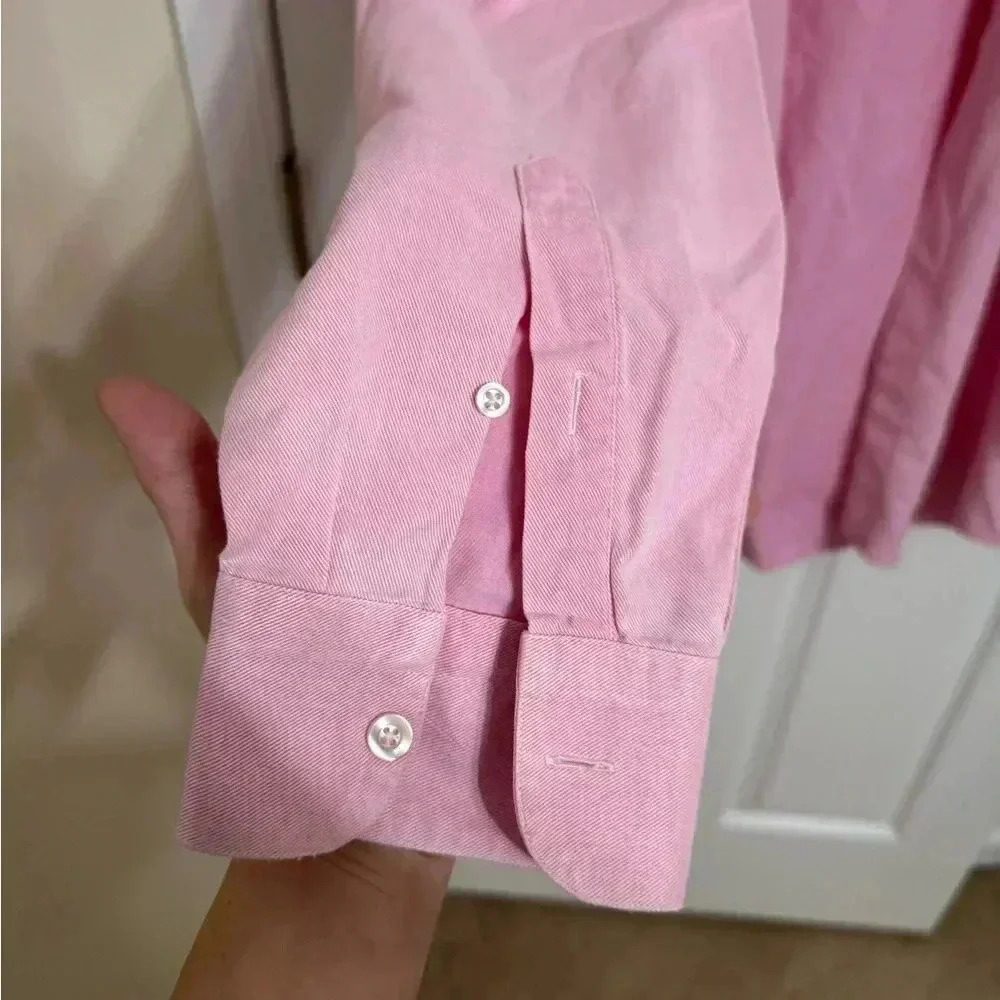 GORGEOUS Paul Stuart mens XLL pink button up casual cotton shirt EUC - Picture 11 of 15